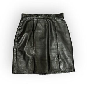Womens 1980s Authentic Vintage Leather Punk Skirt Womens 8